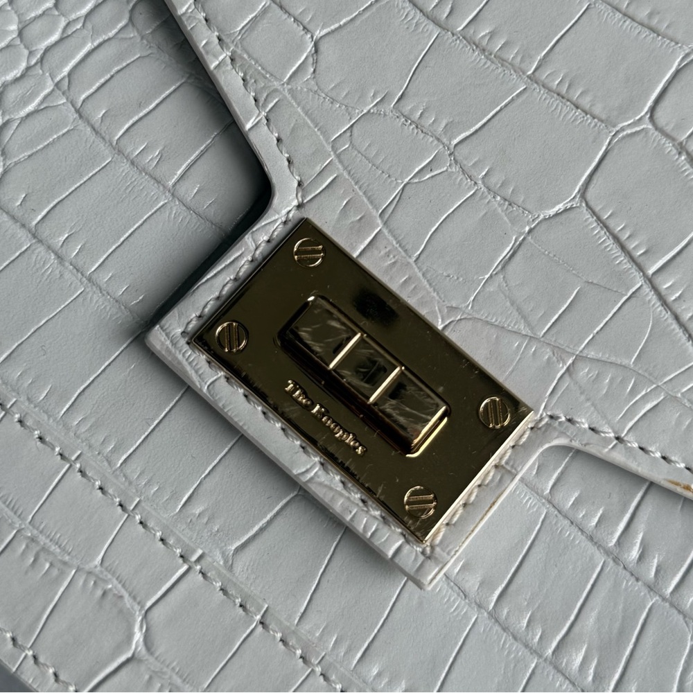 The Kooples Emily Crocodile-Effect Bag in White - Picture 3 of 7